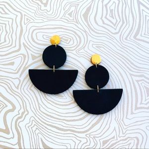 Black Leather Earrings